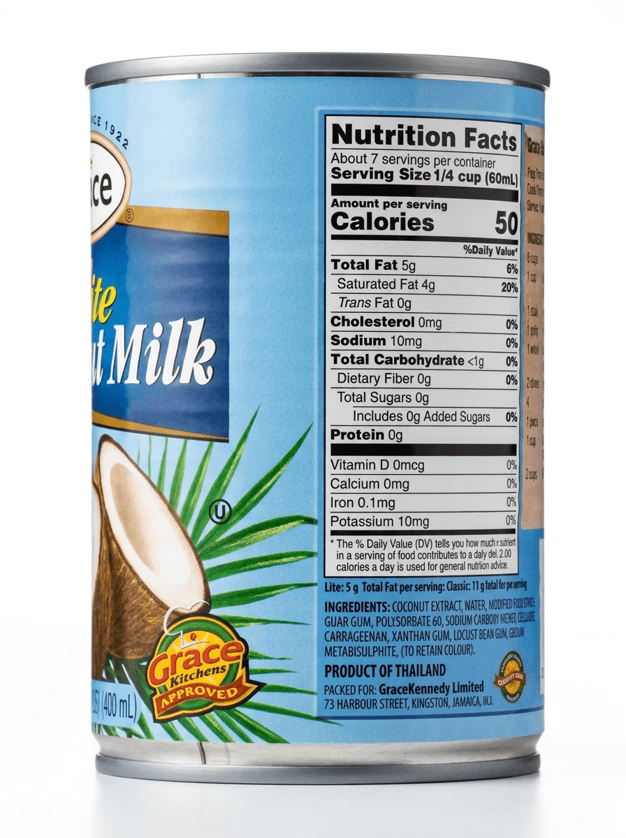 Grace Coconut Milk LIte (8-10%) 24x400 ml - La Fe Foods