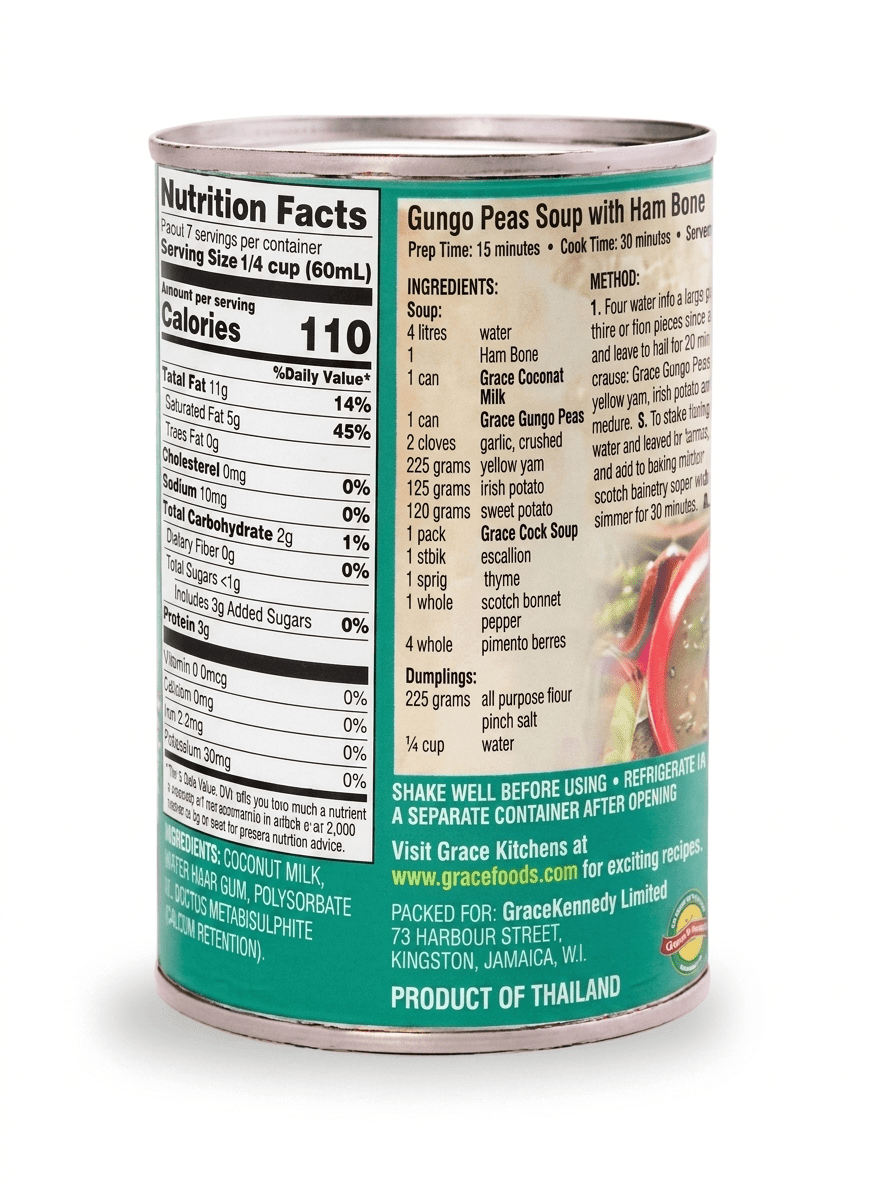 Grace Coconut Milk (Green Label) 24x14oz - La Fe Foods