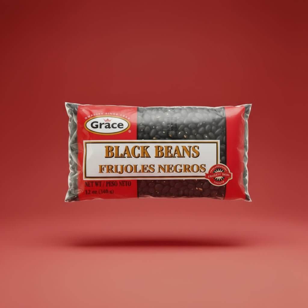 Grace dry black beans 12oz pack