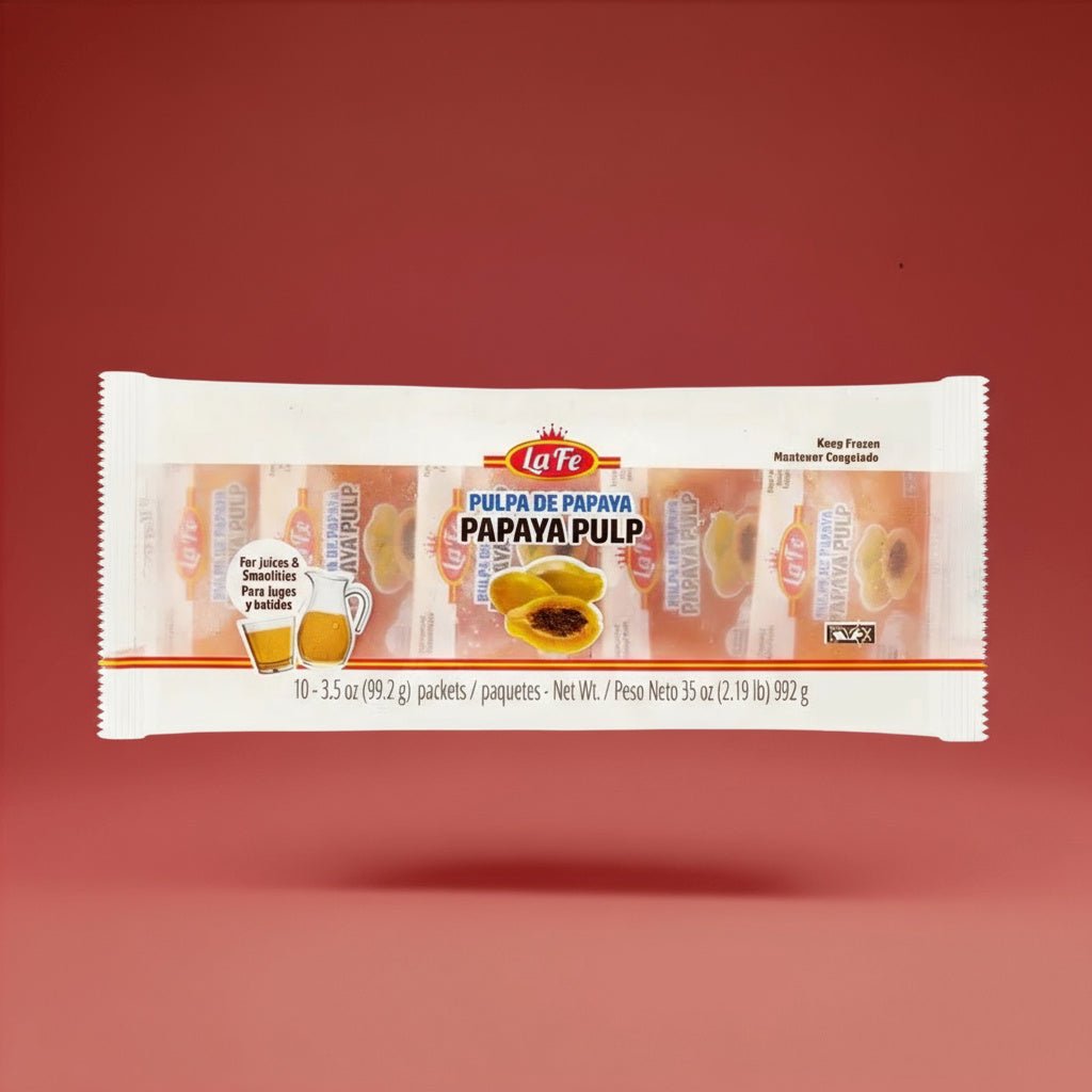 La Fe Papaya Pulp frozen pouches 3.5 oz for smoothies