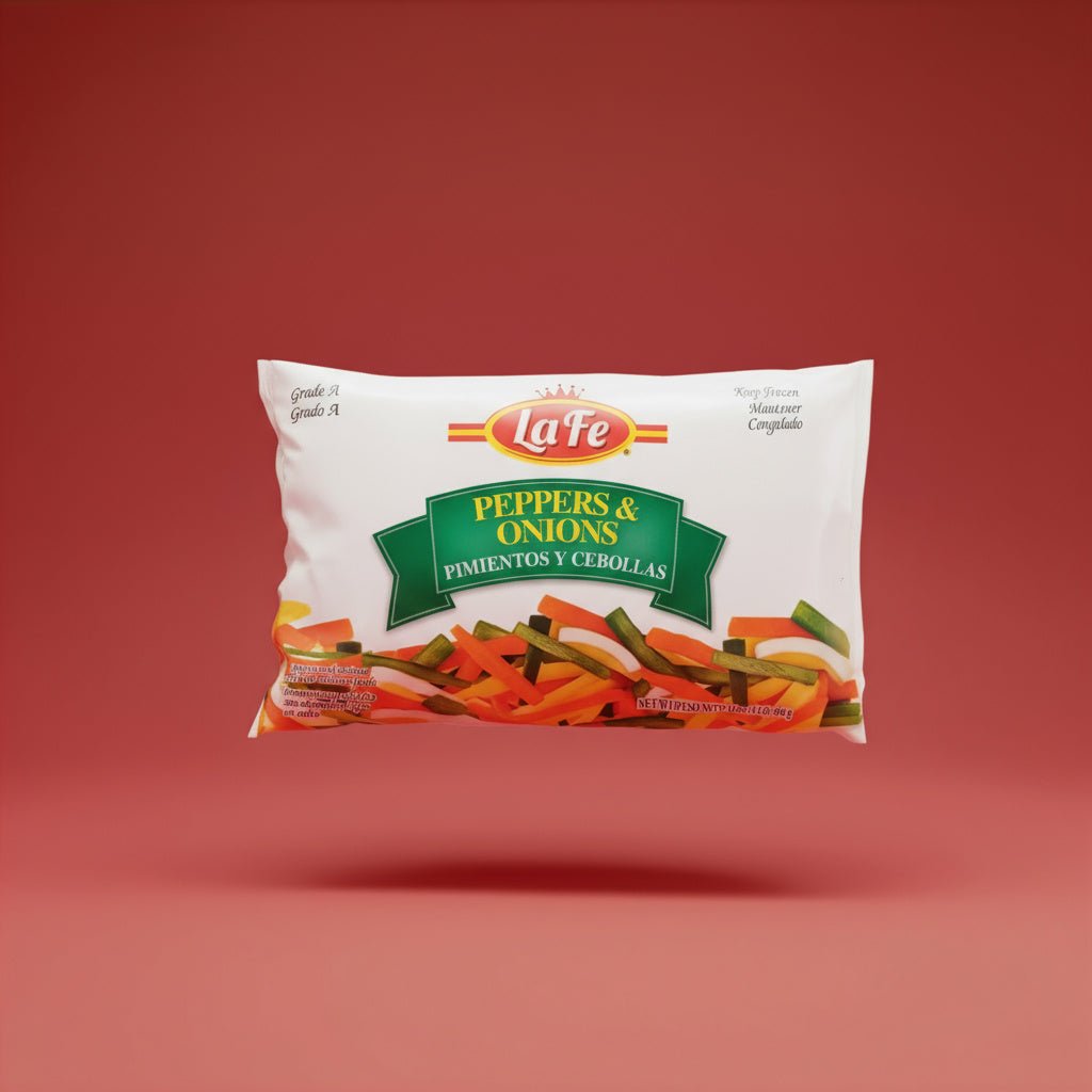 La Fe frozen peppers and onions 16 oz