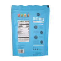La Fe Tostones sea salt packaging displaying nutrition facts and tropical flavors for quality Latin food snacks.