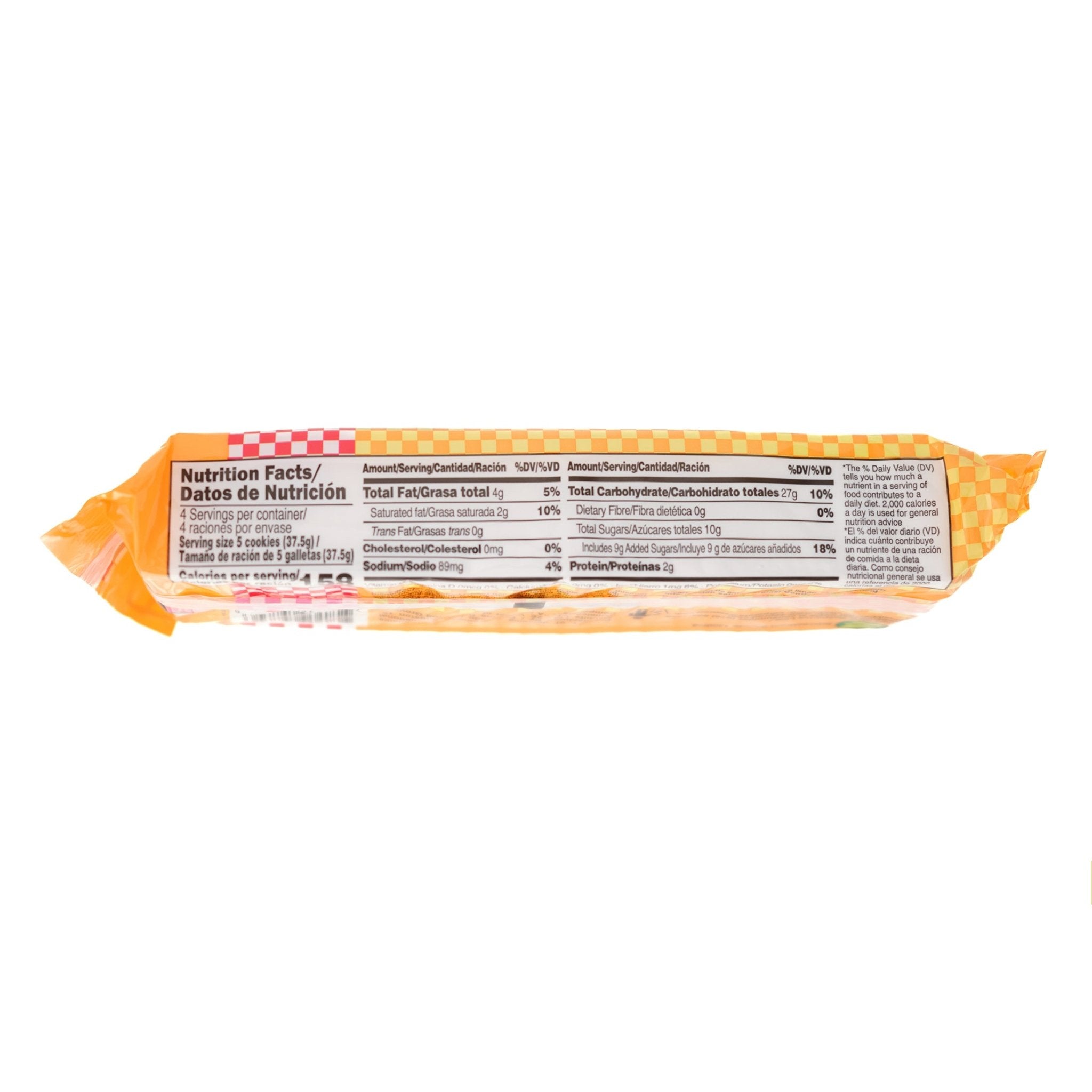 Butterkist Ginger Cookies nutrition facts showing quality ingredients for authentic Latin flavors.