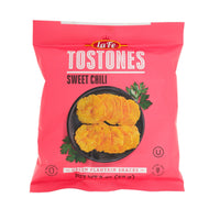 La Fe Tostones Sweet & Chili snacks package featuring crispy plantain chips, ideal for authentic Latin food lovers.