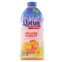 Lotus orange and carrot juice beverage, a premium Latin product with tropical flavors and essential vitamins.