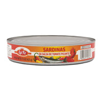 LAFE Sardines in Hot Tomato Sauce, 15 oz can, perfect for a flavorful Latin meal or snack, authentic quality Latin food.