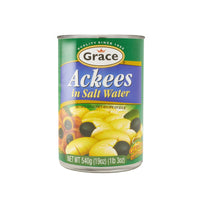 Grace Ackees in Salt Water can, a quality Latin food product for authentic tropical flavors, ideal for Latin cuisine.