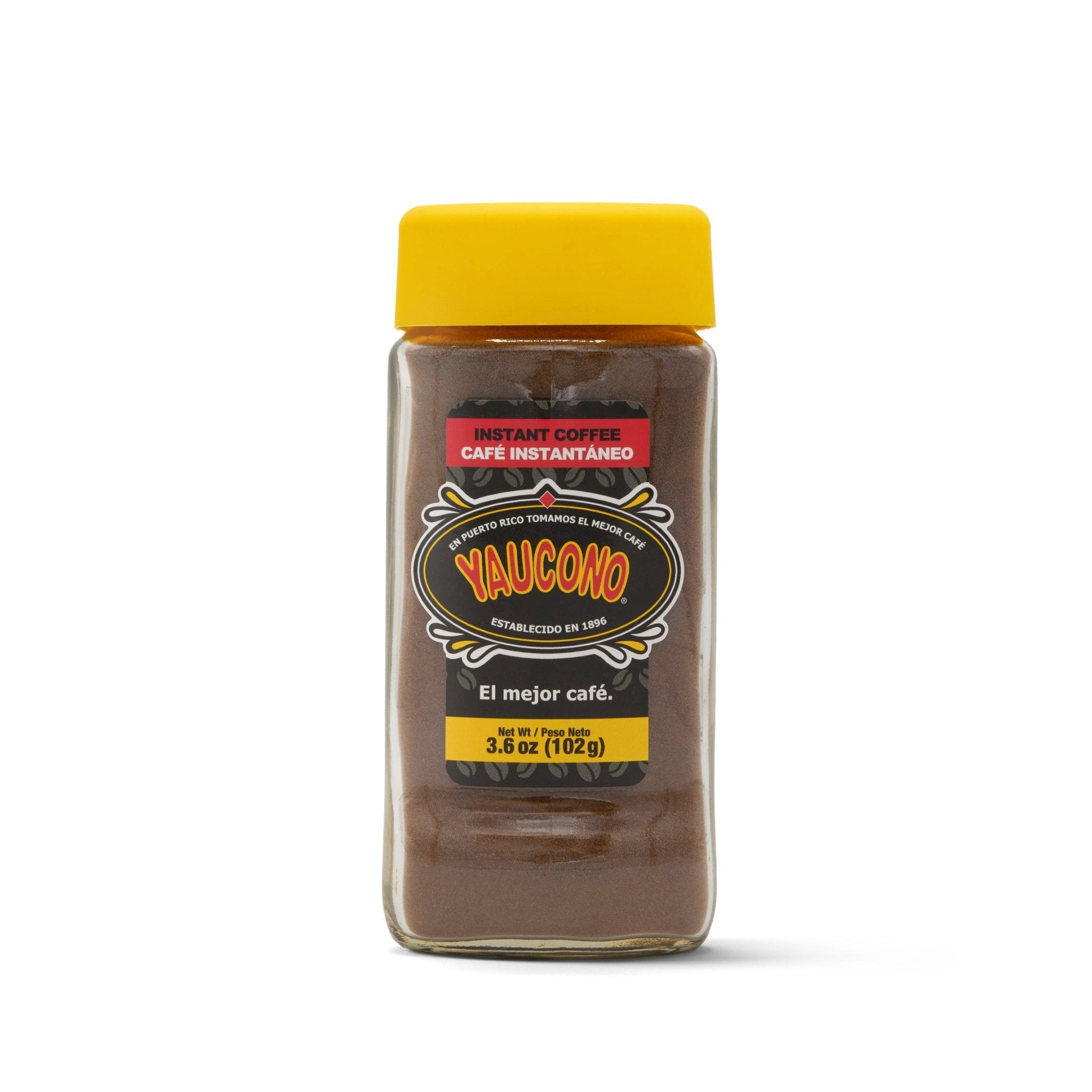YAUCONO instant coffee 12oz bottle, rich flavor, perfect for busy coffee lovers, buy Latin food online.
