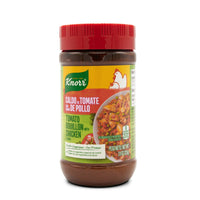 KNORR GRANULAT TOM-CHICK, savory chicken and tomato bouillon, essential for authentic Latin food dishes.