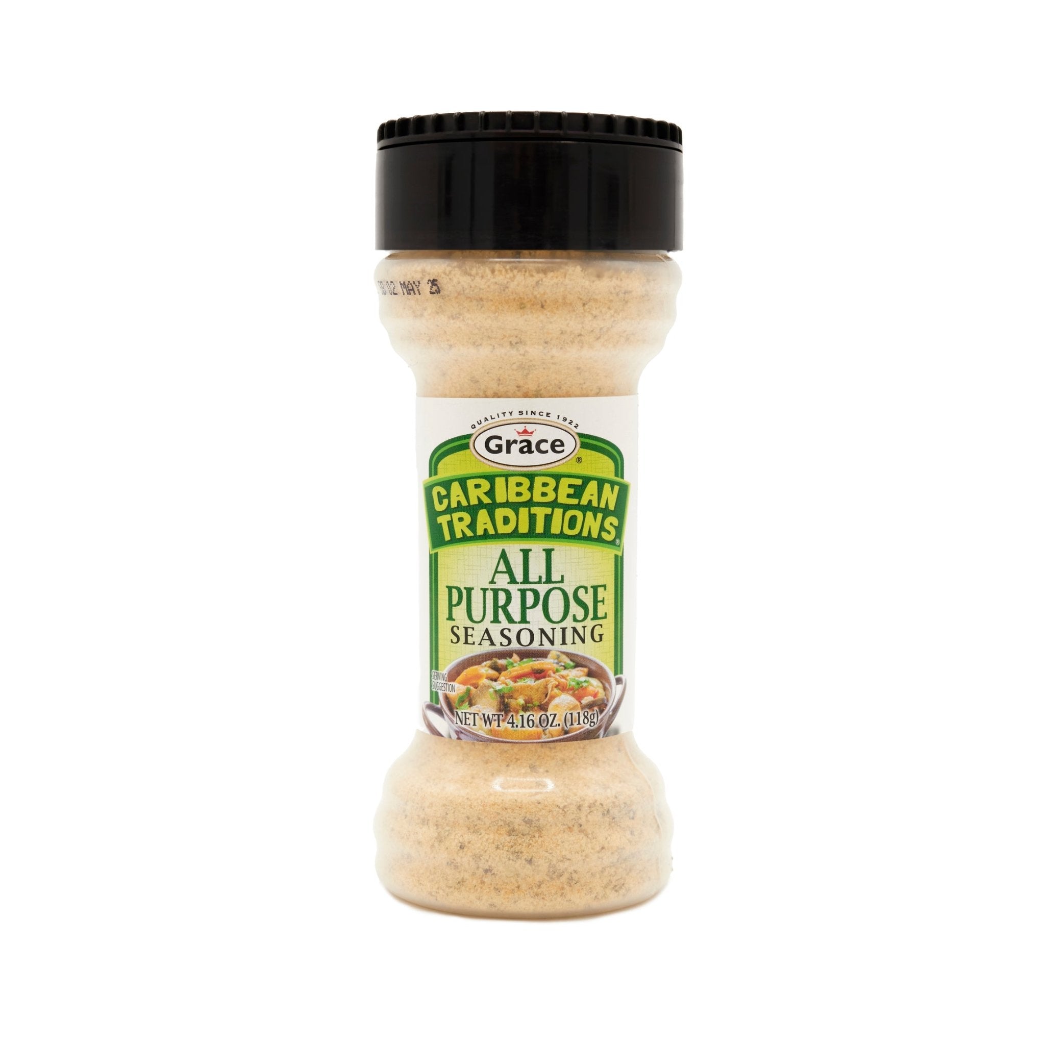 CARIB TRAD ALL PURPOSE SEASONING bottle 4.16oz, perfect for enhancing authentic Latin flavors in dishes.