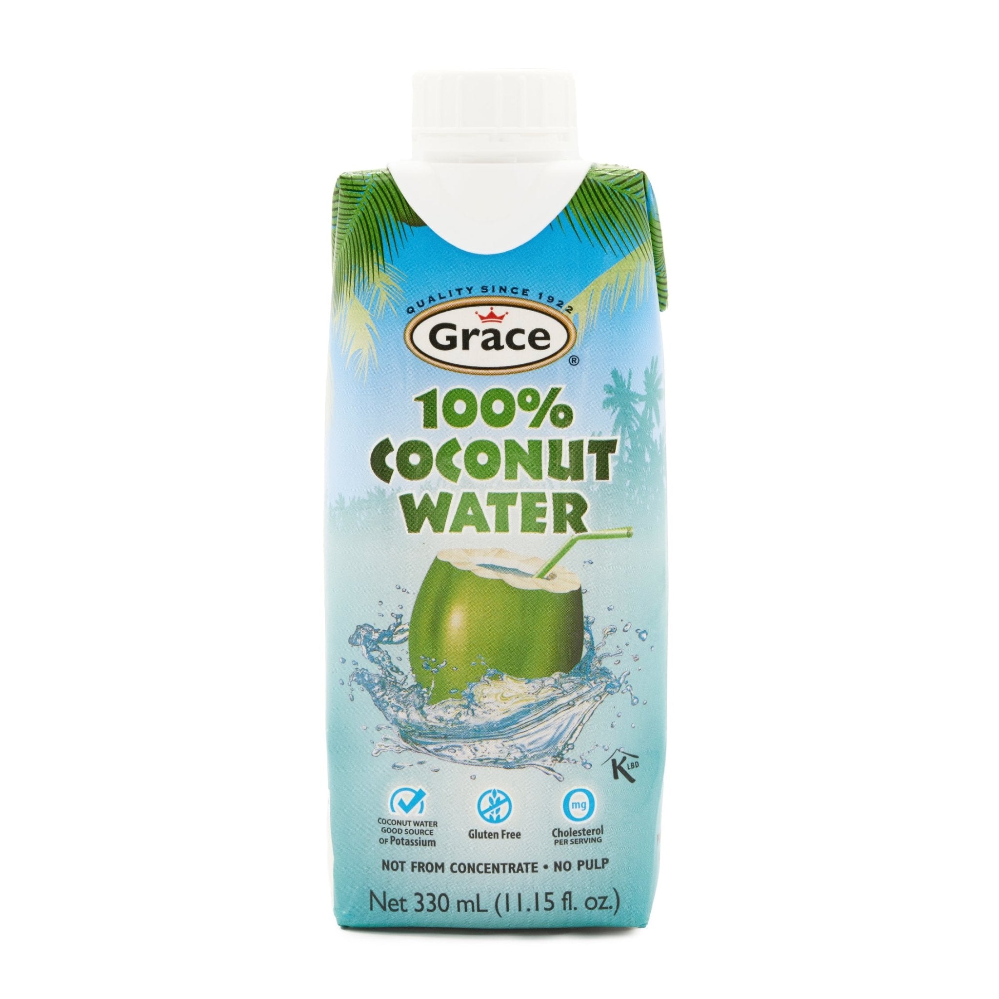 Grace 100% Coconut Water 330ml, a refreshing and hydrating choice, perfect for enjoying authentic Latin flavors.
