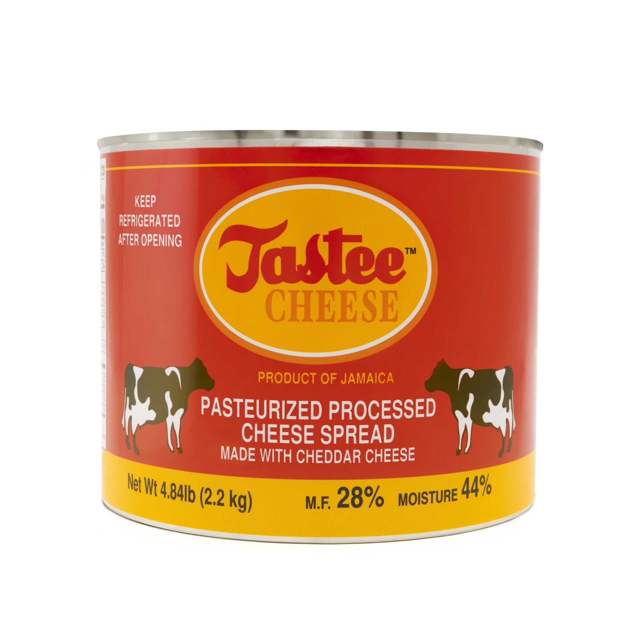 TASTEE CHEESE spread made with cheddar, 2.2 kg can, perfect for authentic Latin flavors and quality Hispanic food.