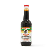 HONG KONG MAIDEN SOYA SAUCE 12 oz bottle, ideal for enhancing flavors in authentic Latin and Asian dishes.