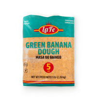 La Fe Green Banana Dough (Masa de Guineo) 5 lb pack for authentic Latin cooking and traditional recipes.