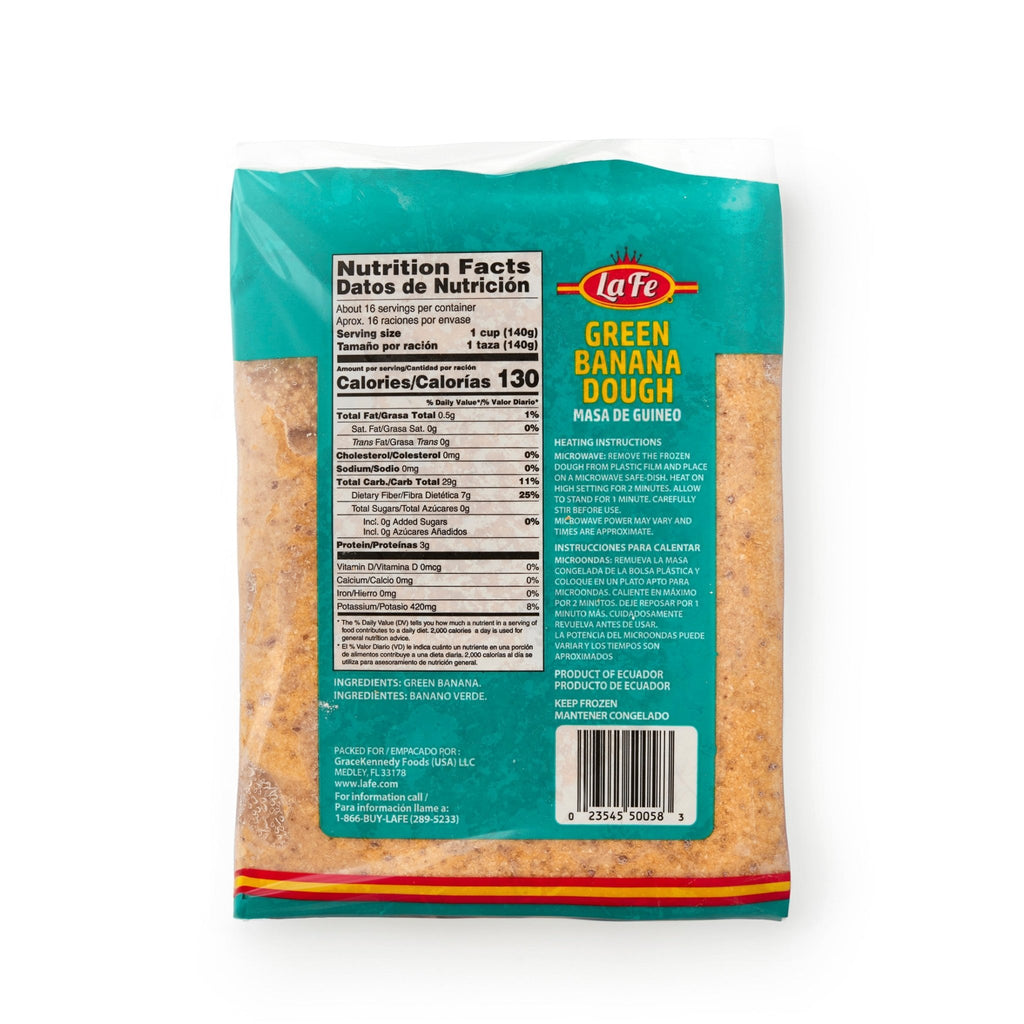 La Fe Masa de Guineo 4/5 lbs, authentic Latin food made from green banana dough, perfect for quality Latin recipes.