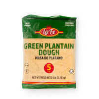 LA FE Green Plantain Dough 5 lbs, perfect for authentic Latin recipes and fresh cooking.
