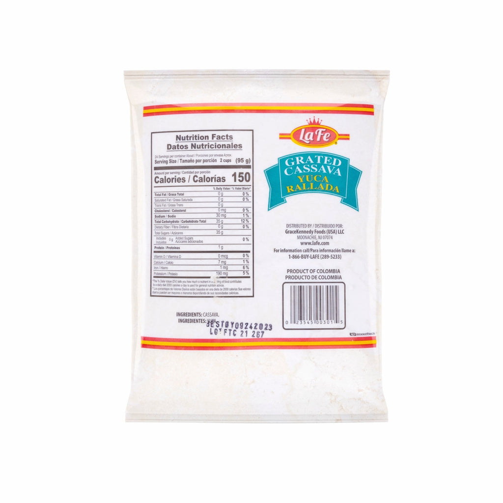 La Fe Yuca Molida 6/5 lbs, gluten-free grated cassava, ideal for authentic Latin cooking and nutritious meals.