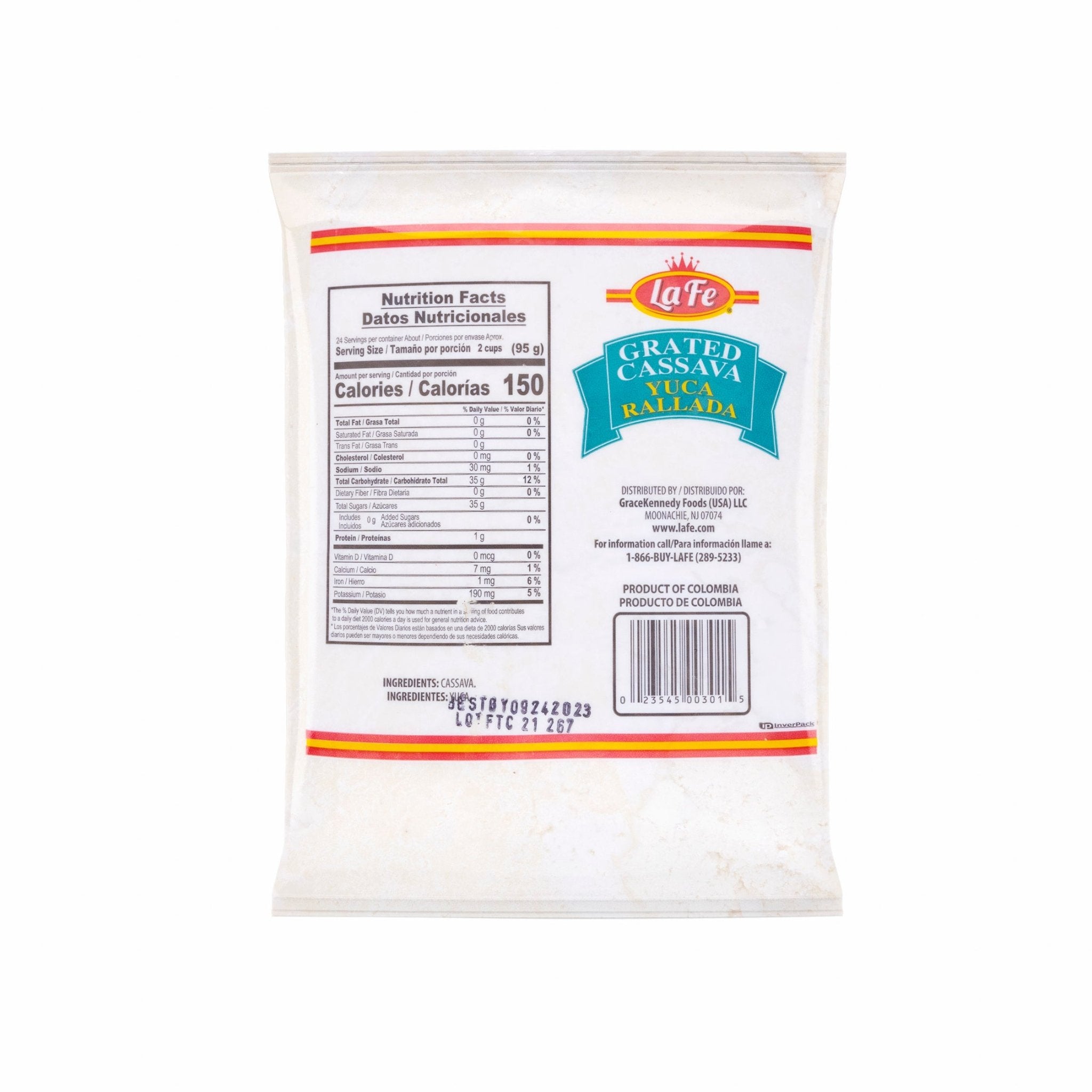 La Fe Yuca Molida 6/5 lbs, gluten-free grated cassava, ideal for authentic Latin cooking and nutritious meals.