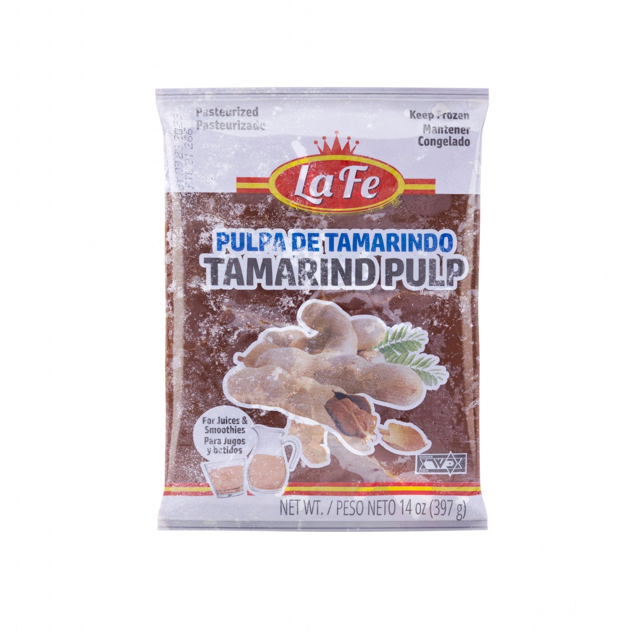 Lafe Pulp Tamarind 14 oz pack, authentic Latin food for chutneys, marinades, and sauces, tropical flavors for your kitchen.
