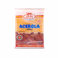 La Fe Pulp Acerola frozen fruit package, rich in Vitamin C, authentic Latin food, quality tropical flavors.