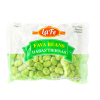 LA FE Fava Beans 12/28 oz package, perfect for fresh Latin food and nutritious meals.