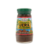 Grace Jerk Seasoning Mild 10 oz jar, authentic Caribbean flavors, perfect for elevating Latin food dishes.