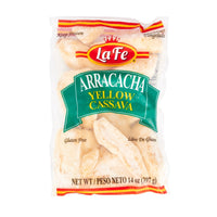 La Fe Arracacha yellow cassava, gluten-free root vegetable, perfect for authentic Latin meals, available in Latin grocery stores.