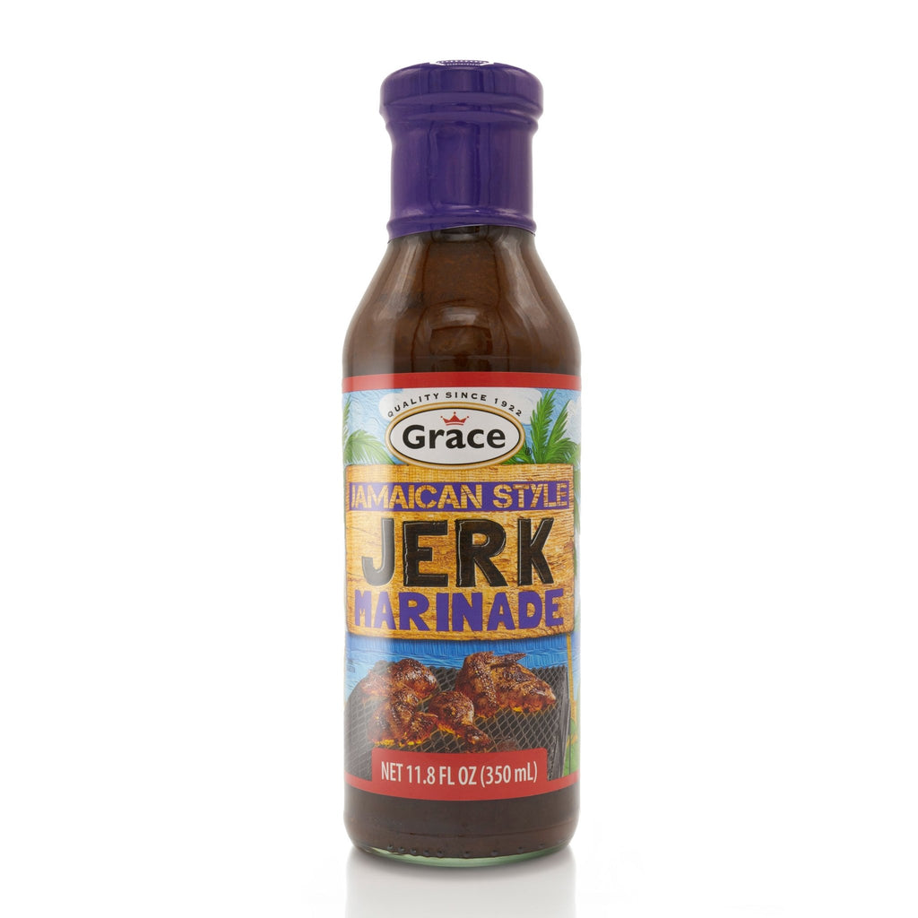 Authentic Jamaican Jerk Marinade by Grace, perfect for adding tropical flavors to Latin American dishes.