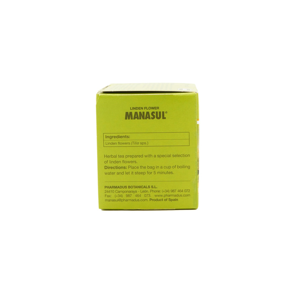 MANASUL TILO linden flower supplement box, a natural wellness product with authentic Latin flavors.
