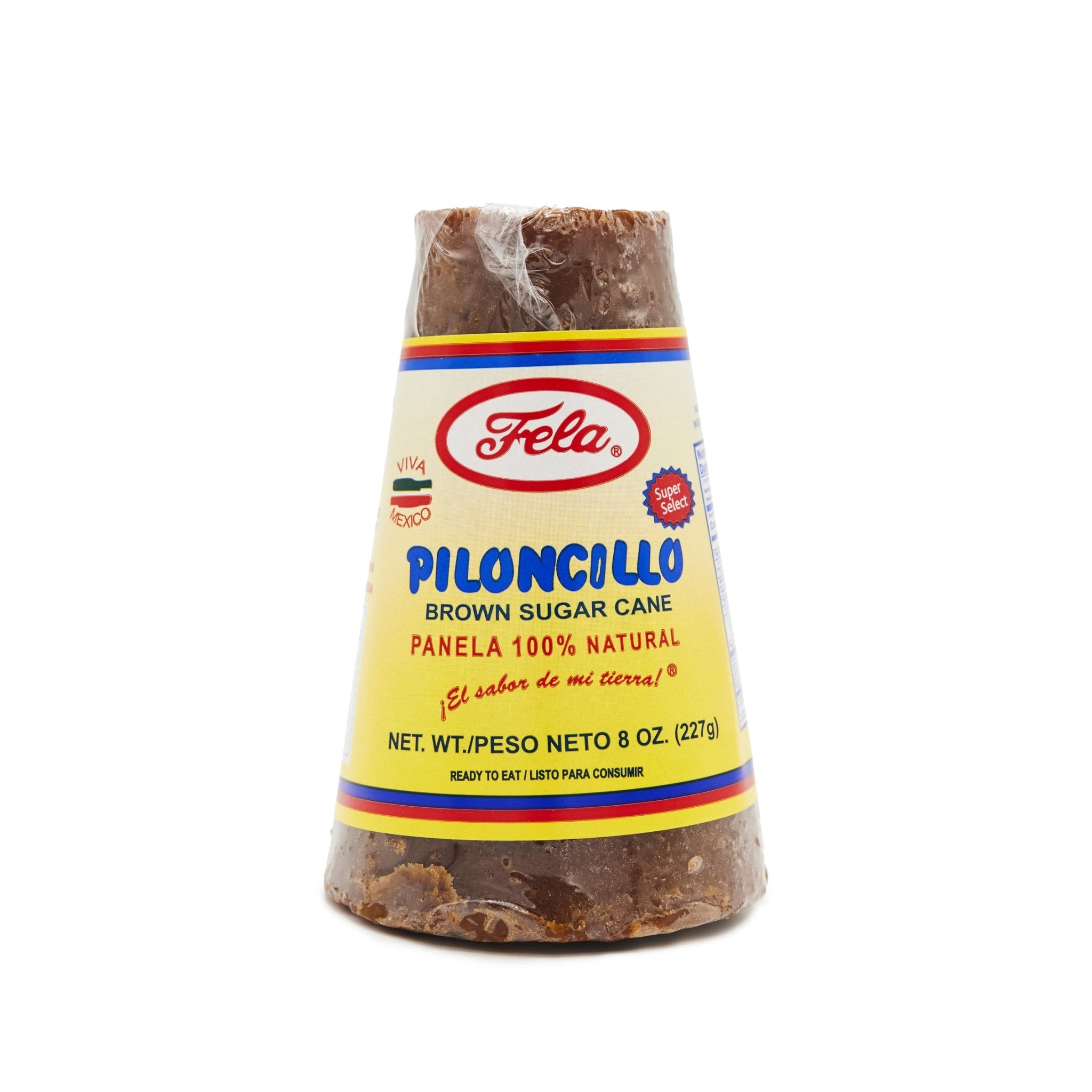 Fela Piloncillo 100% natural brown sugar, perfect for sweetening dishes and beverages, representing authentic Latin flavors.