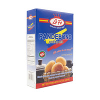 La Fe Pandebono Bread Mix box, quality latin food product for homemade Colombian bread, perfect for authentic Latin flavors.