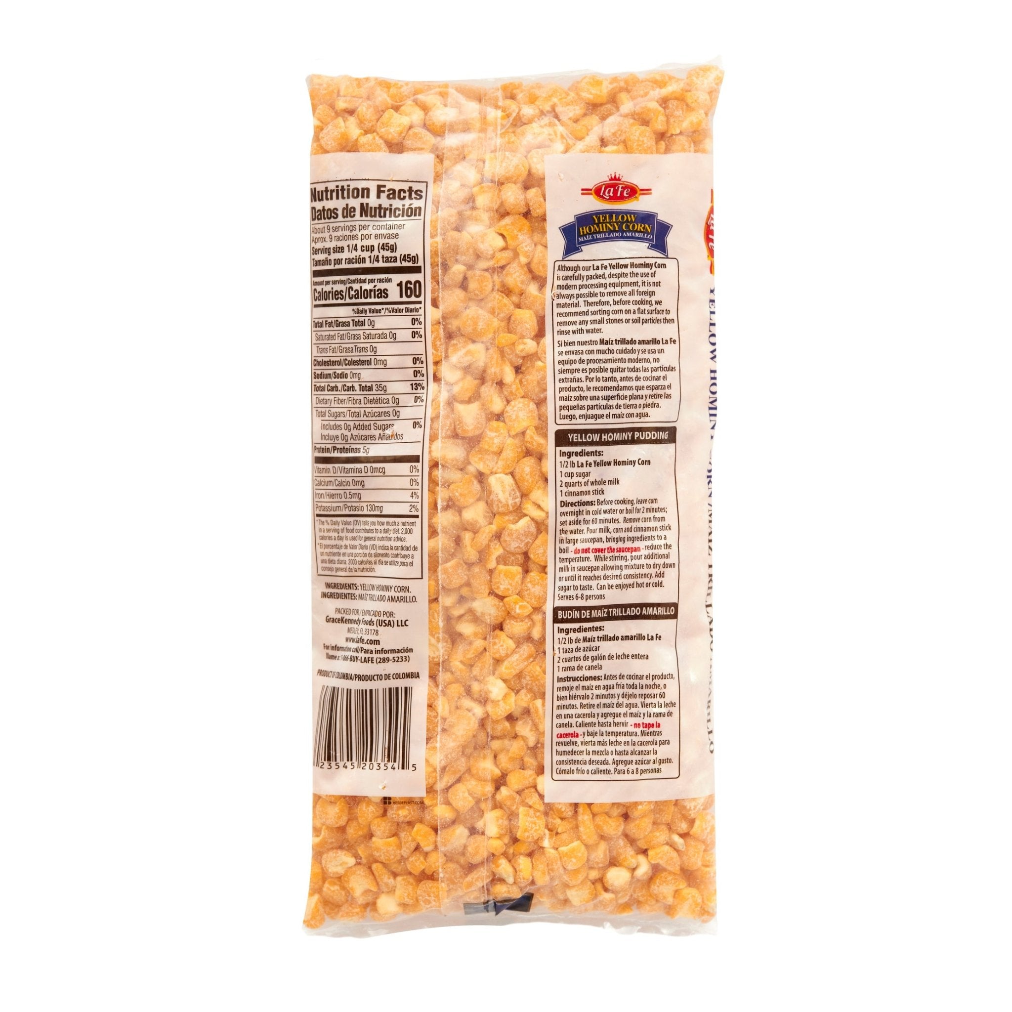 LA FE Maiz Trillado Amarillo 24/14 oz, perfect for authentic Latin recipes like tamales and arepas.