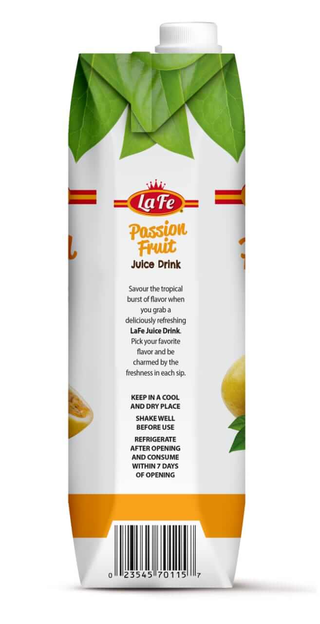 La Fe Passion Fruit Juice (Tetra) 12x1L - La Fe Foods