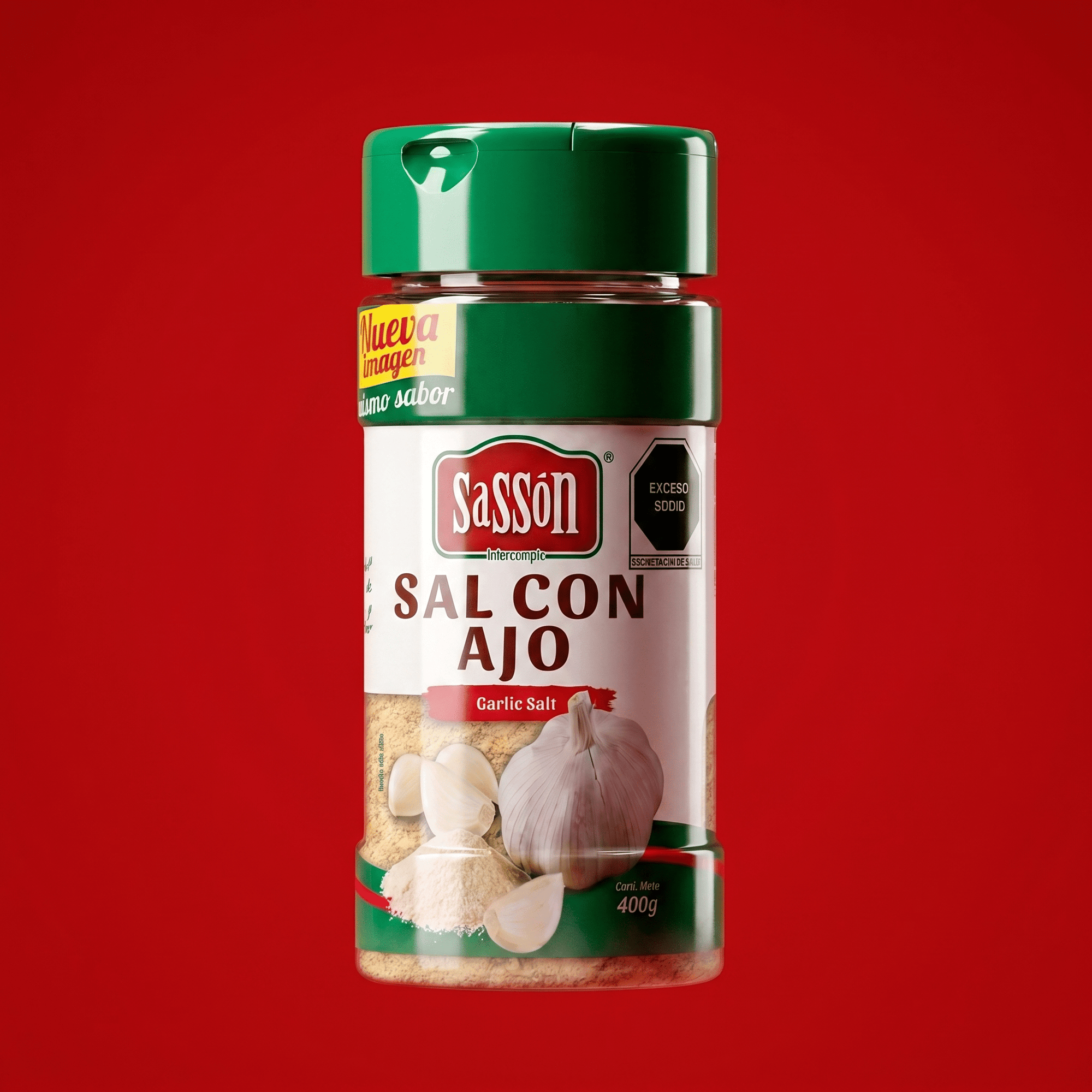 Sasson Garlic Salt 9x14.11 oz bulk sal de ajo for chicken, meats, rice, beans, soups, stews, sauces, marinades, and Latin recipes