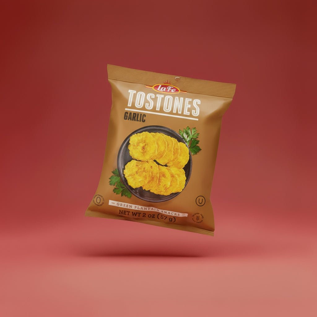 LA FE TOSTONES GARLIC 27X57G - La Fe Foods
