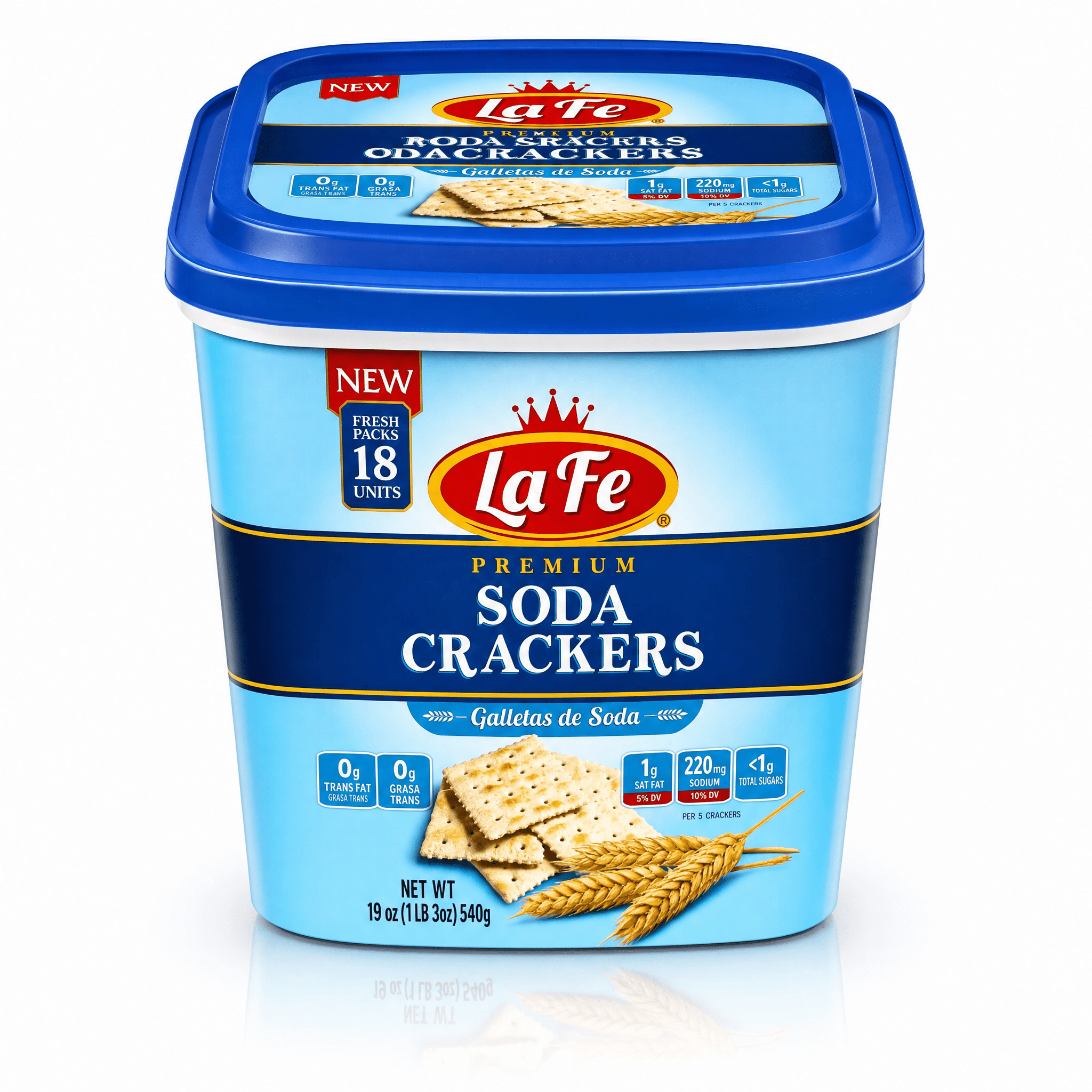 LA FE SODA CRACKER 12/19oz - La Fe Foods