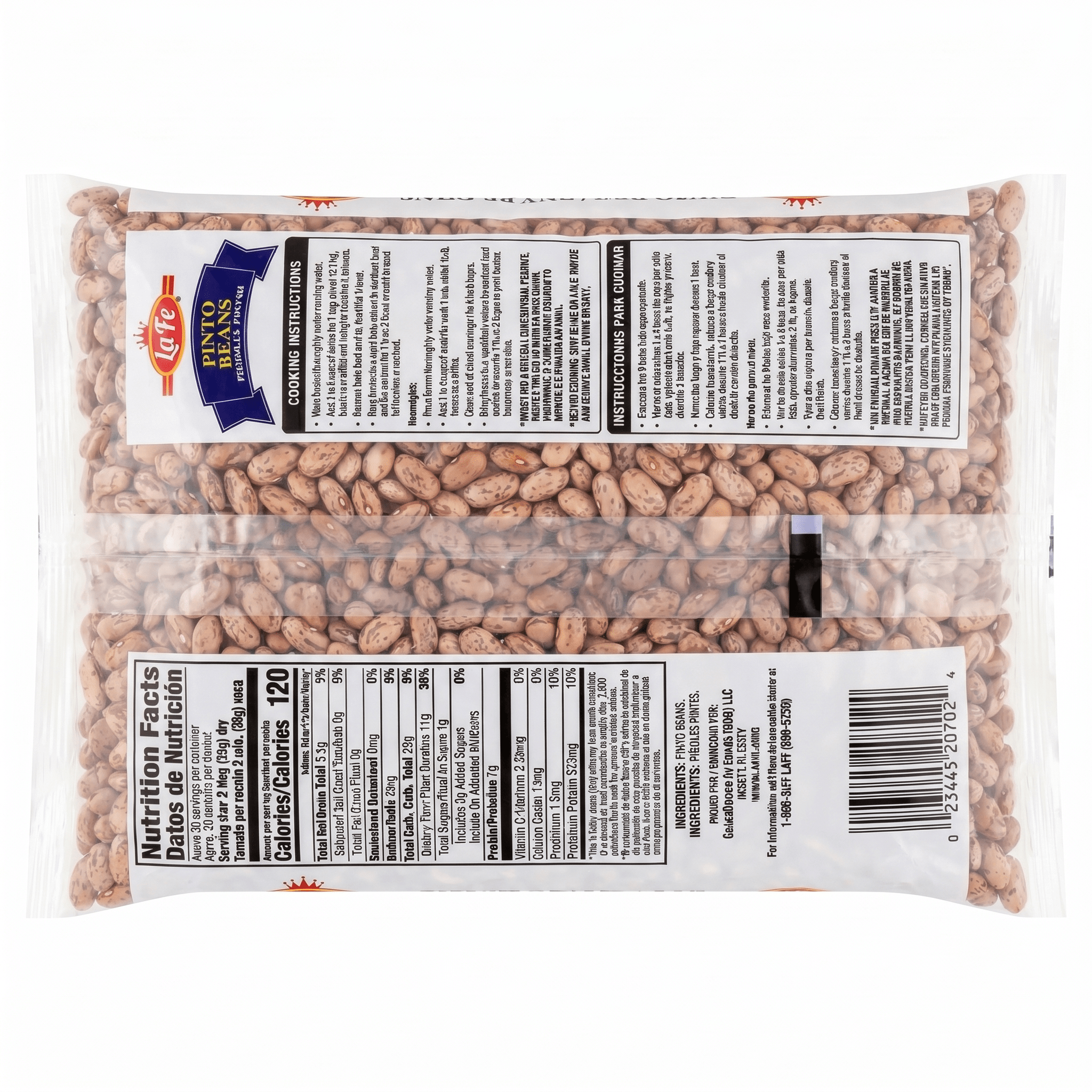 La Fe Dry Pinto Beans 6x3 LB - La Fe Foods