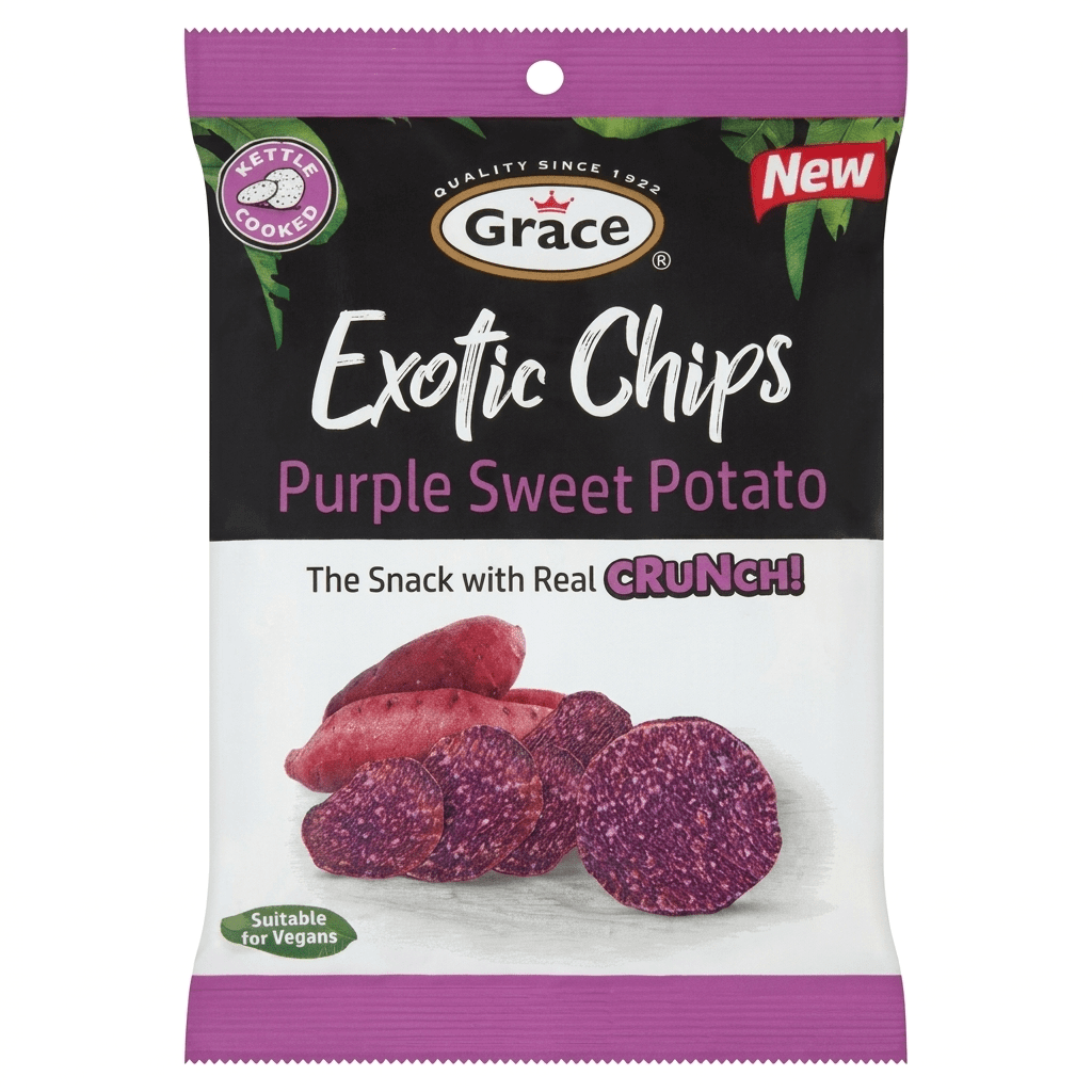 GRACE EXOTIC CHIPS - SWEET POTATO 12x75G - La Fe Foods