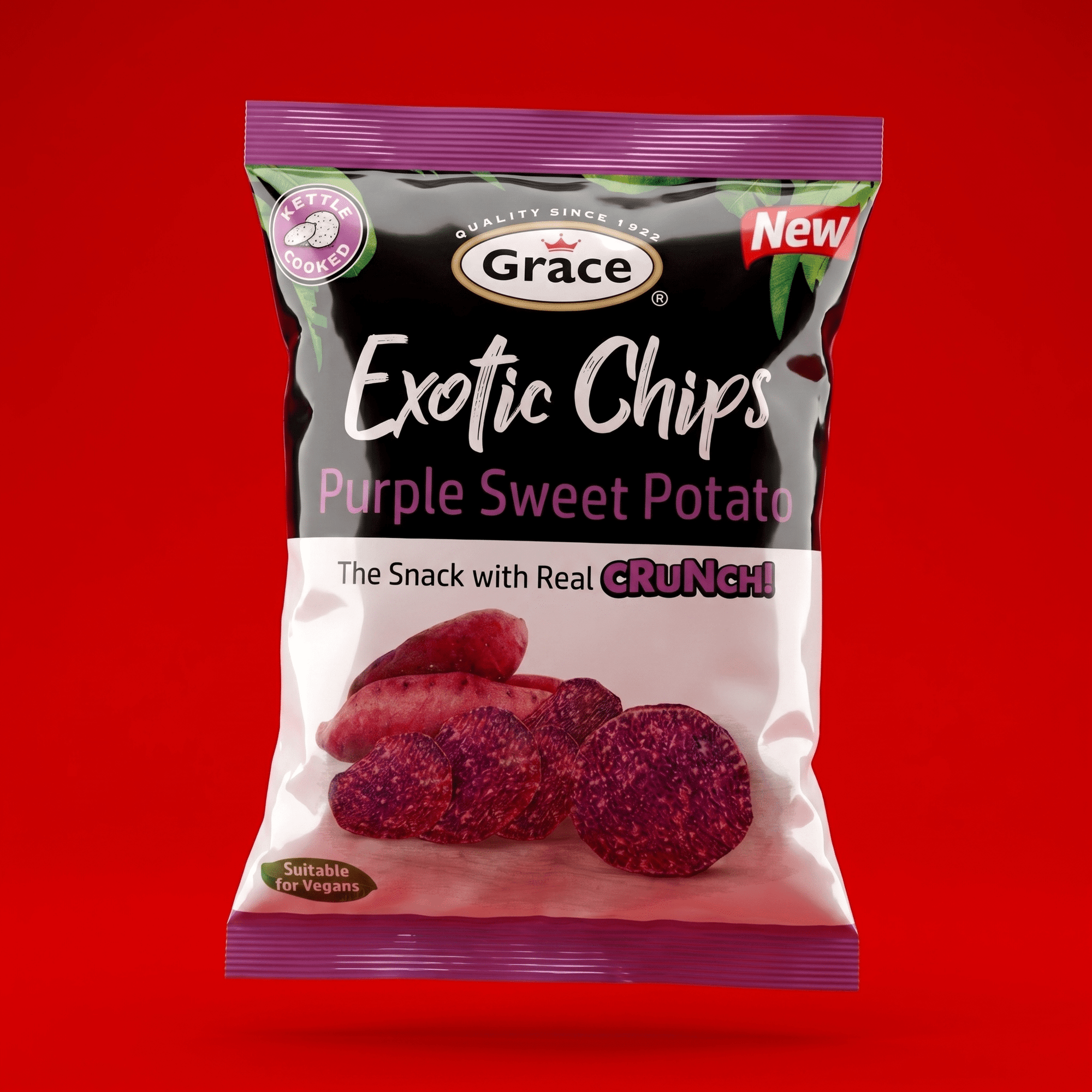 GRACE EXOTIC CHIPS - SWEET POTATO 12x75G - La Fe Foods