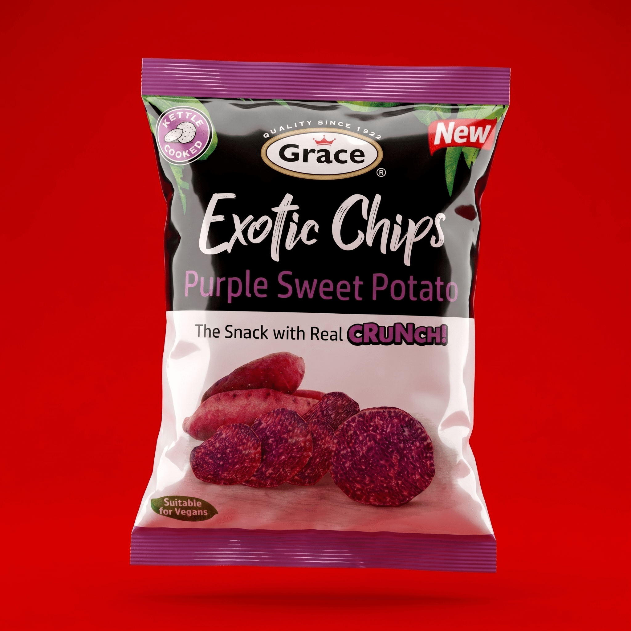 GRACE EXOTIC CHIPS - SWEET POTATO 12x75G - La Fe Foods