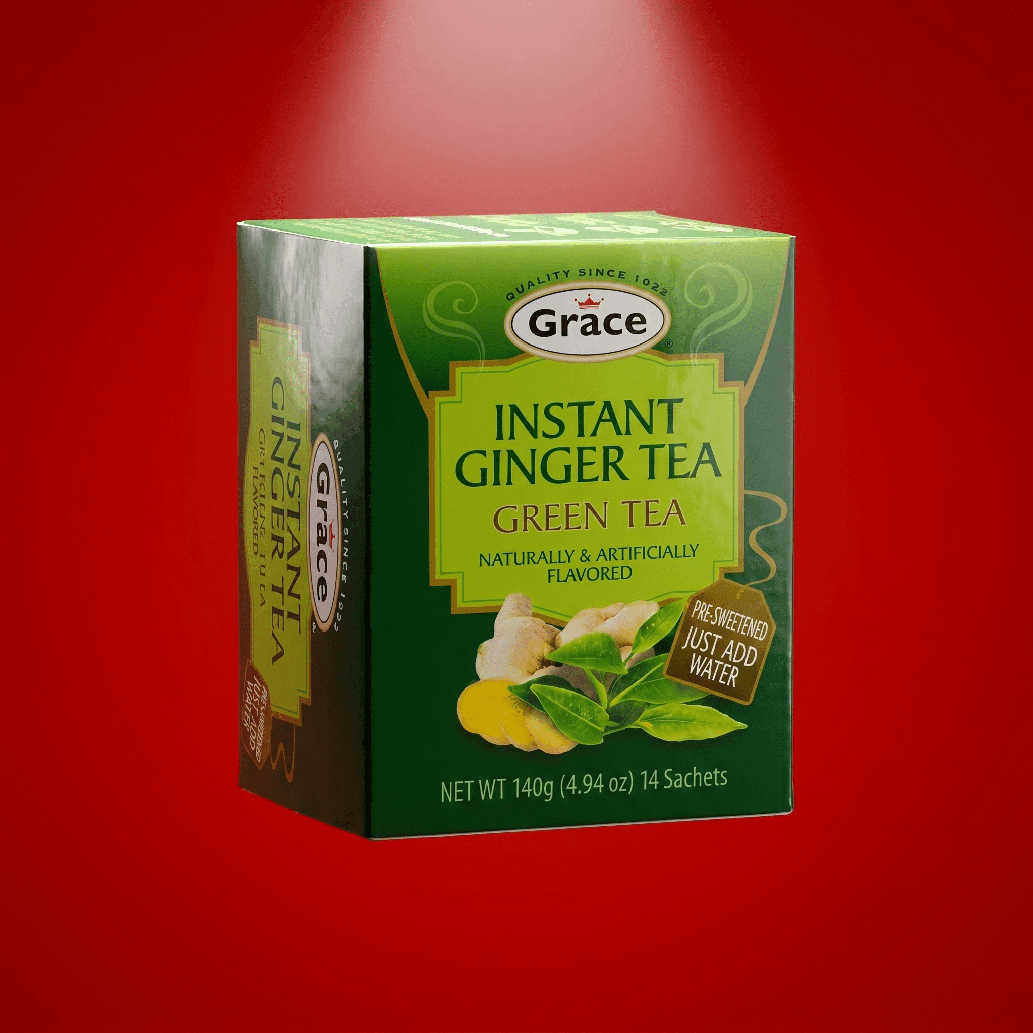 GRACE INST. GING. TEA - GREEN 24X14X10G - La Fe Foods