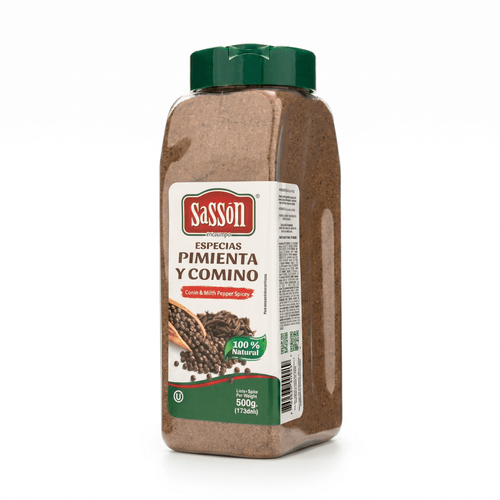 SASSON BL. PEPPER/CUMIN SPICES 6X17.64OZ - La Fe Foods