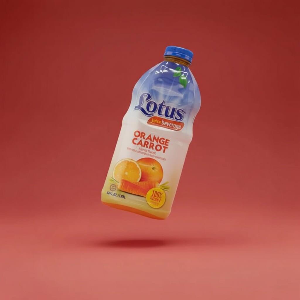 lotus orange carrot juice 64oz bottle
