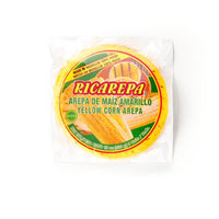 RICAREPA Amarilla arepa made from authentic yellow corn, perfect for delicious Latin meals and recipes.