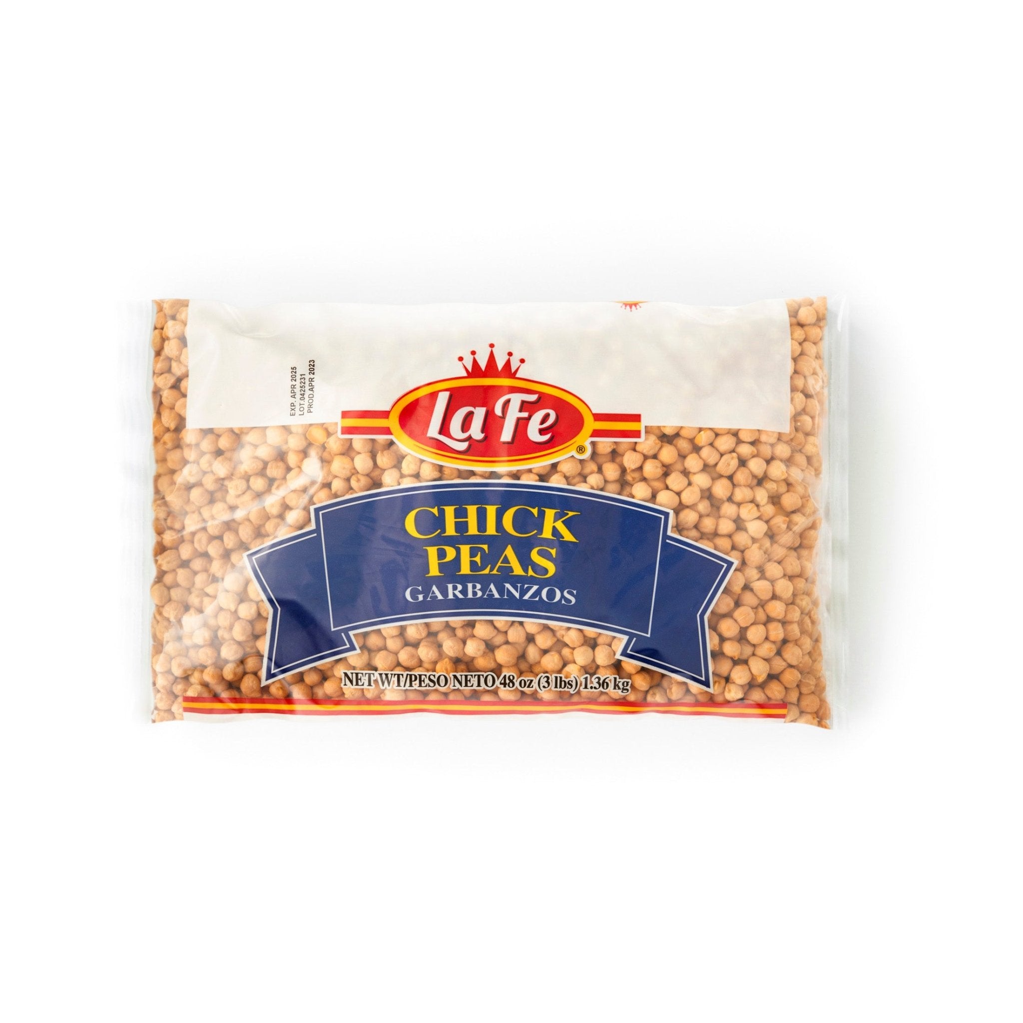 LA FE DRY CHICK PEAS (GARBANZO) 6X3 LB, high-quality chickpeas for authentic Latin cooking and snacking.