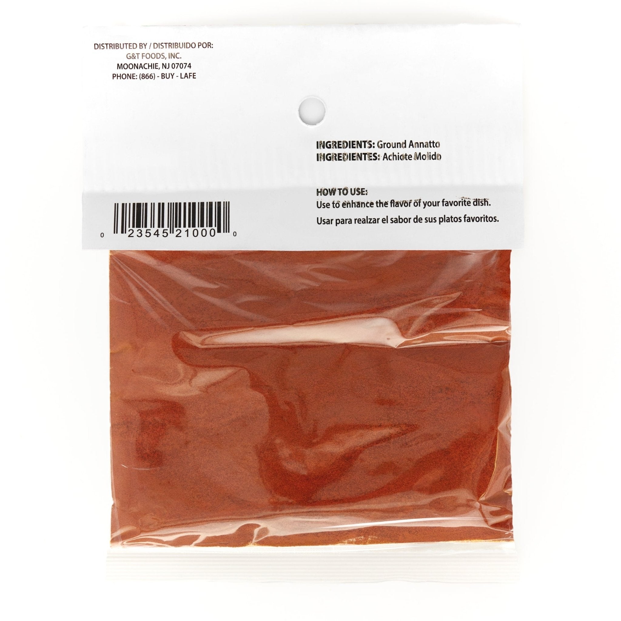 LA JEFA Achiote Molido spice packet, vibrant color and flavor for authentic Latin dishes, perfect for quality Hispanic cooking.
