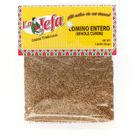 LA JEFA COMINO-ENTERO whole cumin seeds, ideal for authentic Latin flavors and quality Latin foods in USA.