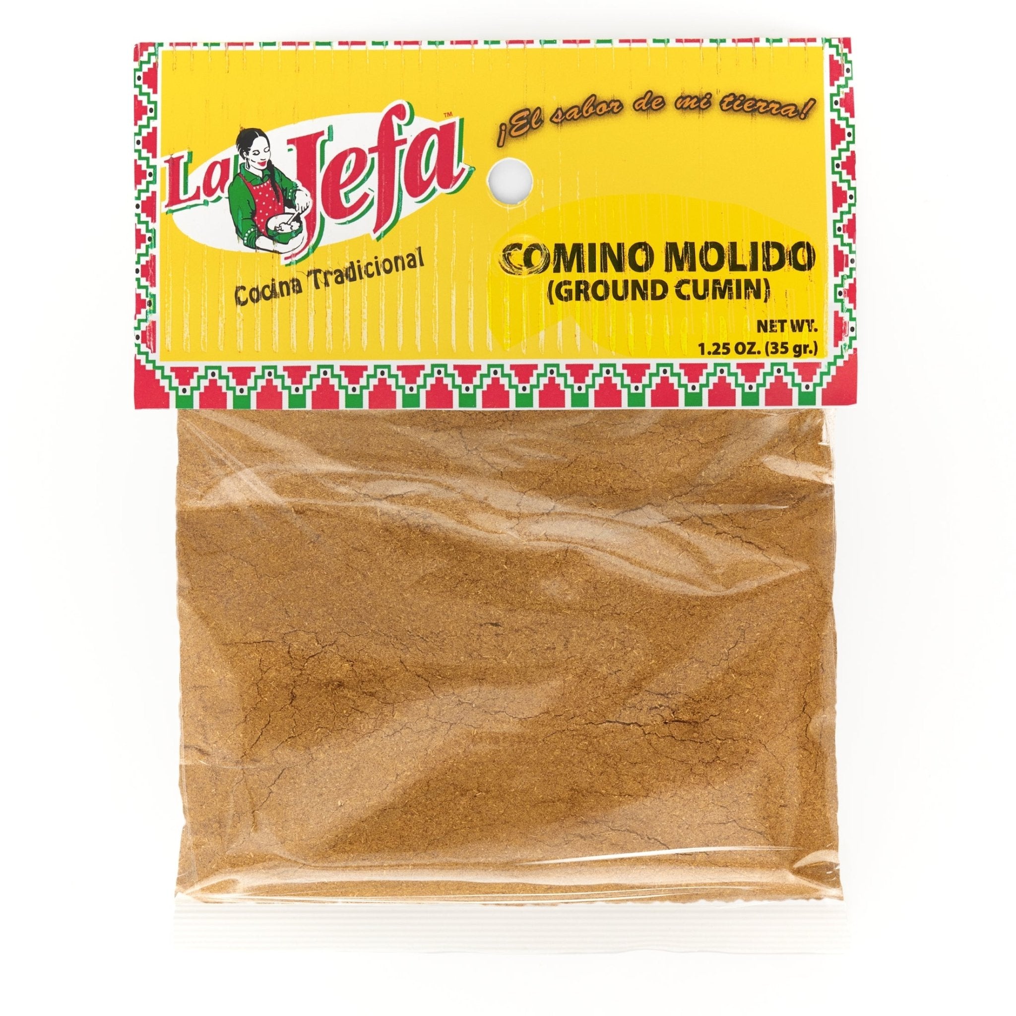 LA JEFA COMINO-MOLIDO 1.25 oz spice for authentic Latin flavors in cooking, perfect for Latin cuisines and quality Latin food.
