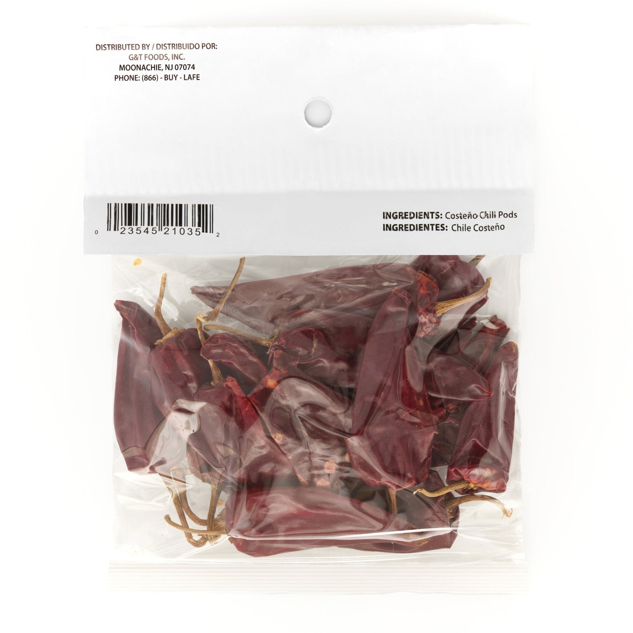 La Jefa Chile Costeño 12 oz pack showcasing dried chile pods, perfect for authentic Latin cooking and flavor enhancement.