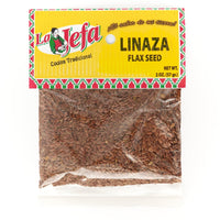 LA JEFA LINAZA flax seed package, 2 oz of quality Latin food for healthy digestion and weight management.